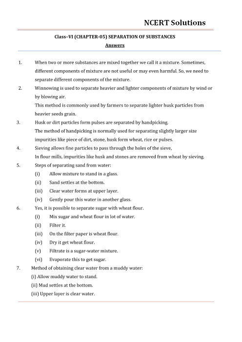 separation of substances lessons blendspace