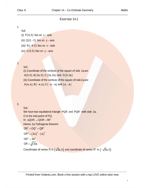 rd sharma class 10 maths solutions chapter 14 coordinate geometry