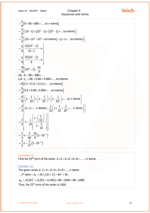 ncert solutions for class 11 maths chapter 9 sequences and series sequences and series