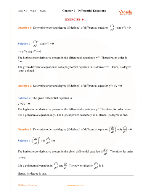 ncert solutions for class 12 maths chapter 9 differential equations