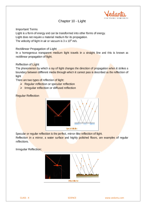 cbse class 10 science chapter 10 light reflection and refraction