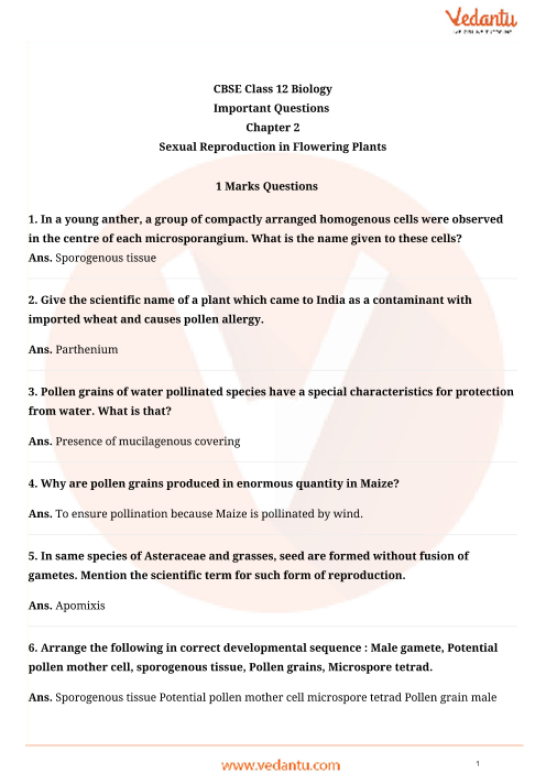 class 12 biology chapter 2 questions and answers