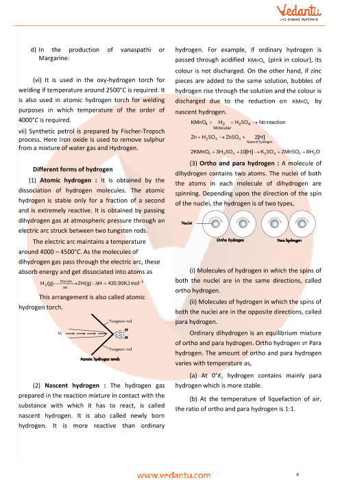 class 11 chemistry revision notes for chapter 9 hydrogen