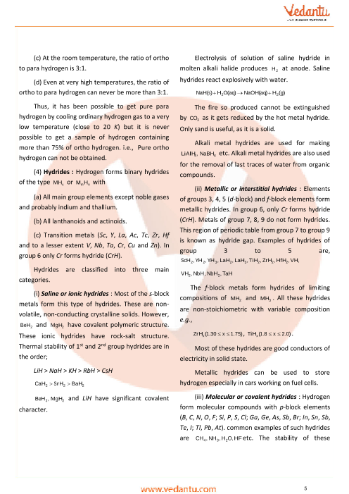 class 11 chemistry revision notes for chapter 9 hydrogen